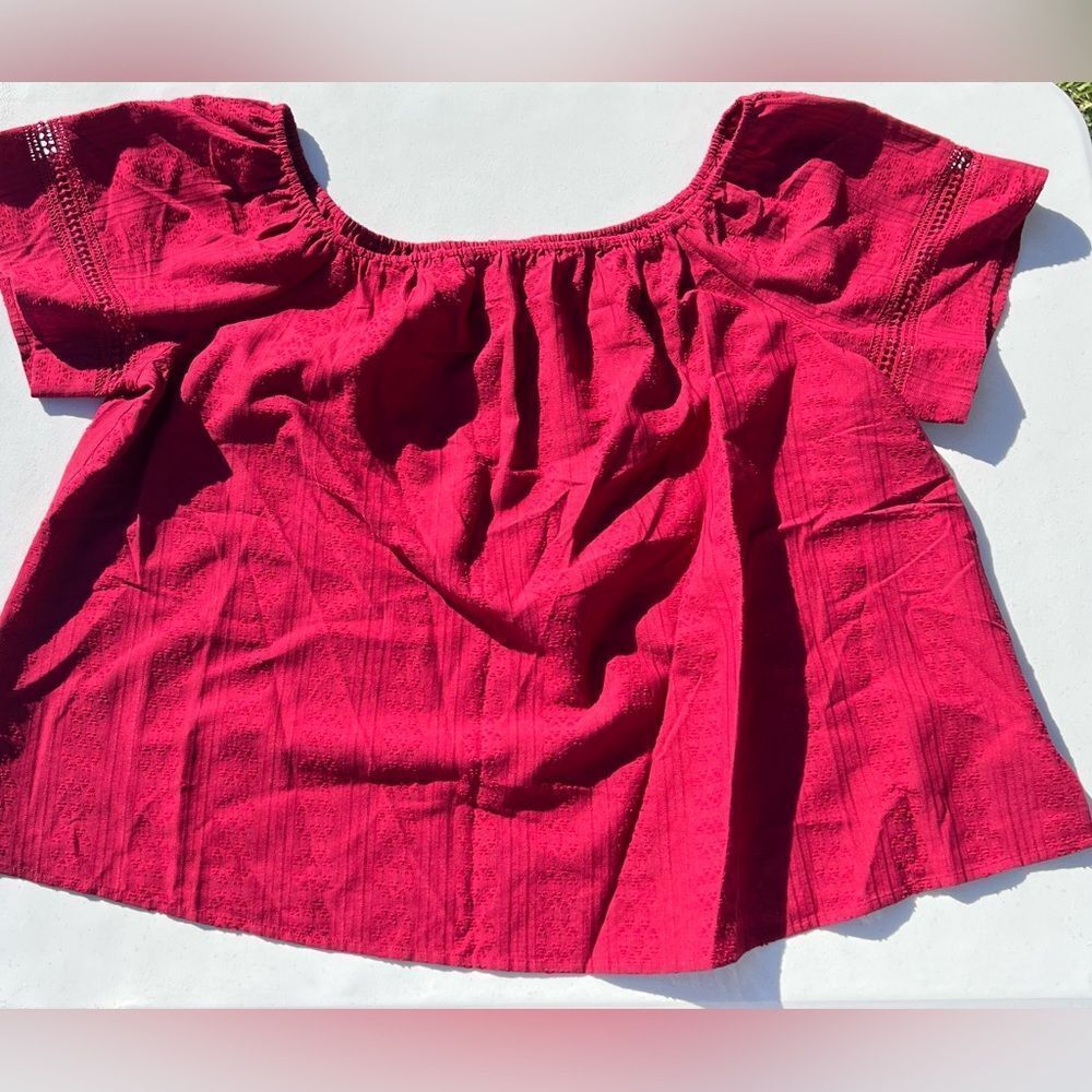 Lane Bryant Vibrant Maroon Blouse 18